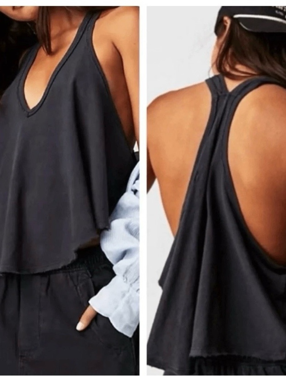 Free People x We The Free Karri Swing Tank Top in Washed Black Size Small - Picture 3 of 13